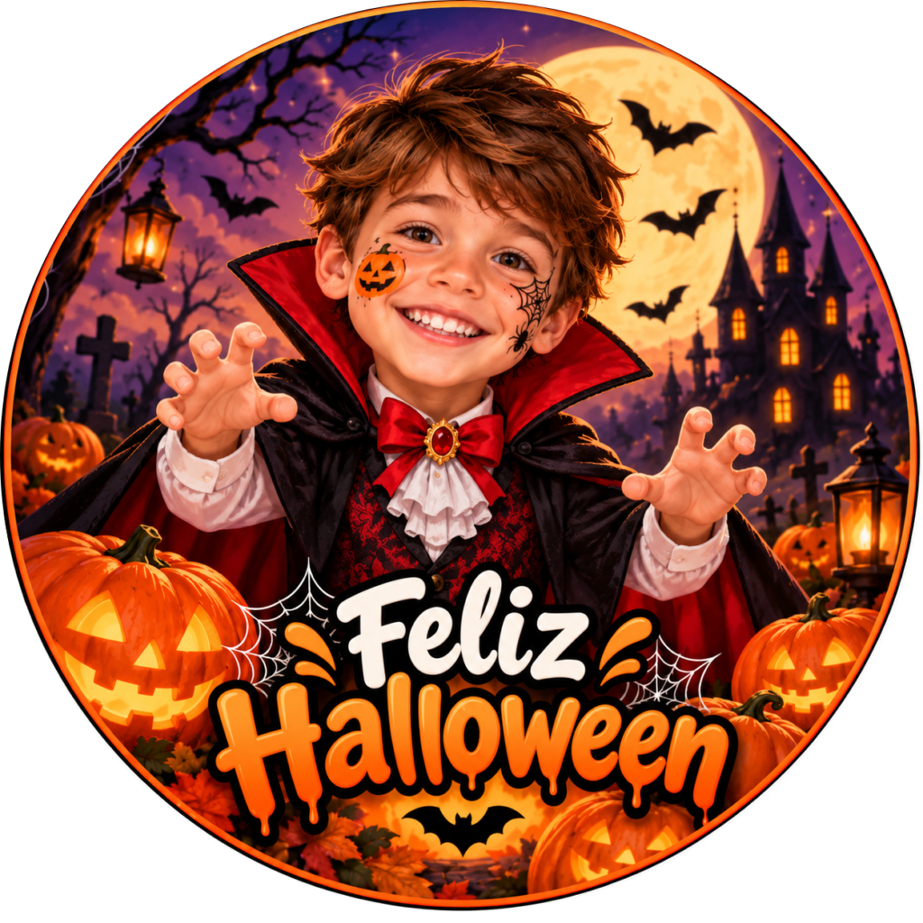 Galleta de Halloween personalizada con pequeño vampiro