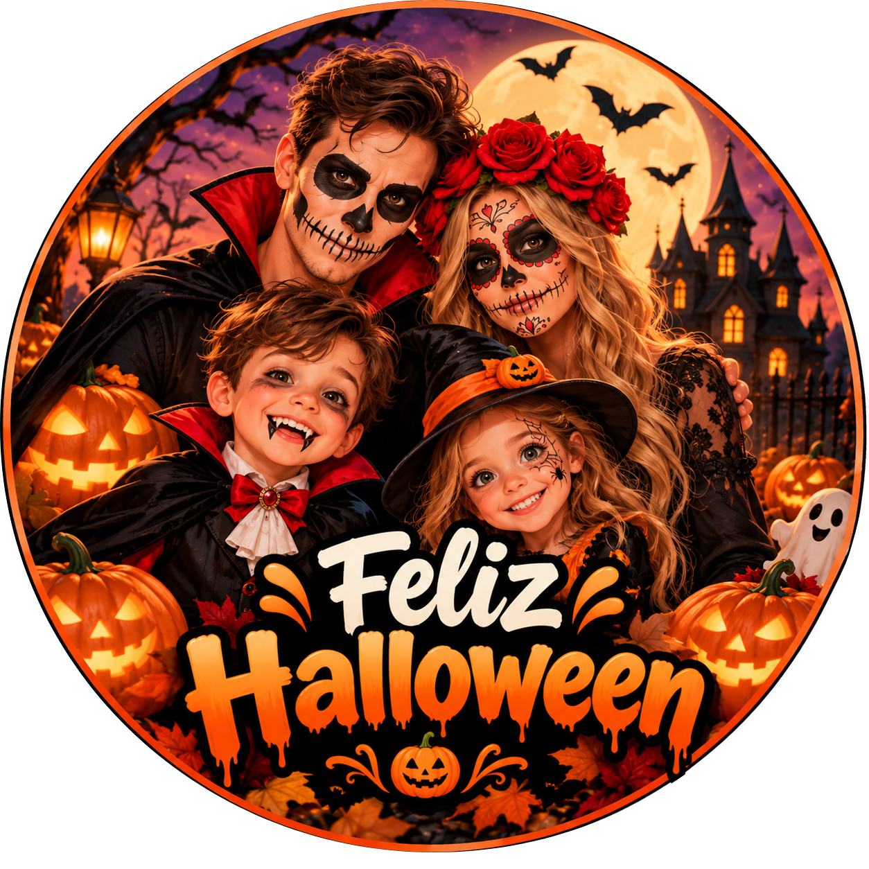 Galleta de Halloween personalizada para familia